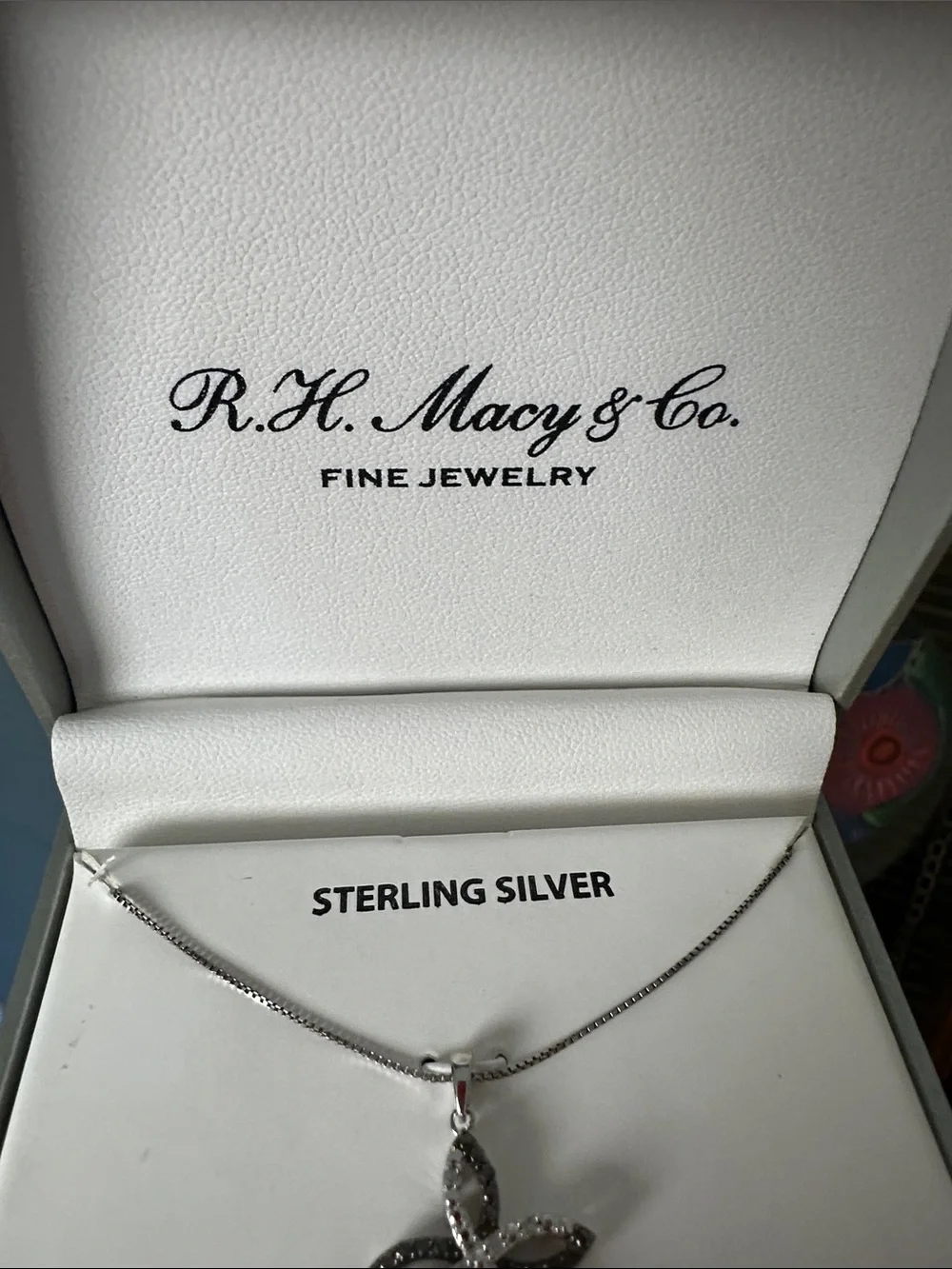 Sterling Silver Diamond Cross Necklace - Silver